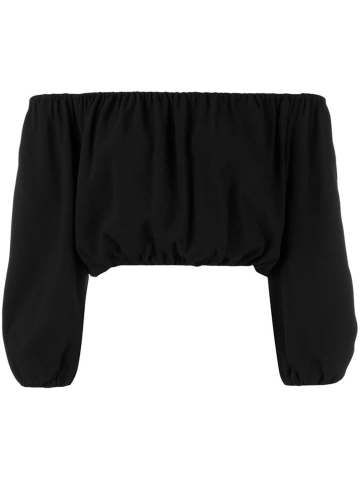 Theory - Waleska Cropped Off-shoulder Top - Women - Acetate/viscose - M, Black, Acetate/viscose
