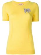 Nº21 Embellished Short-sleeve Sweater - Yellow