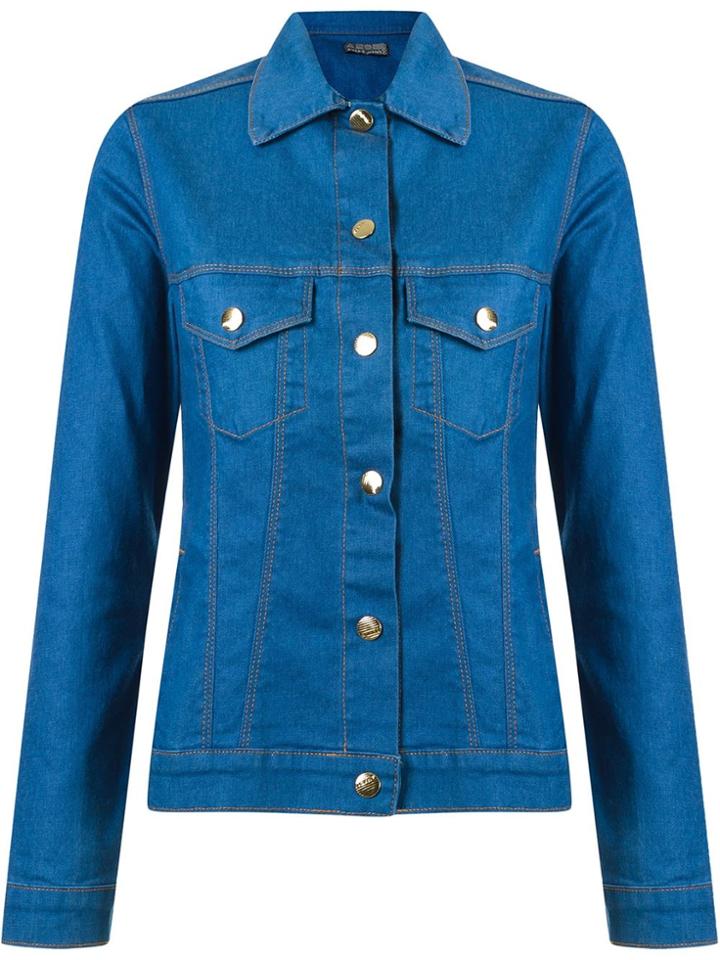 Amapô Classic Polo Collar Denim Jacket - Blue