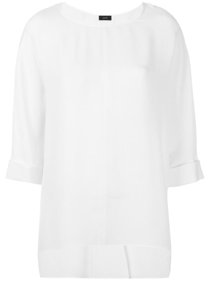 Joseph Cropped Sleeve Top - White