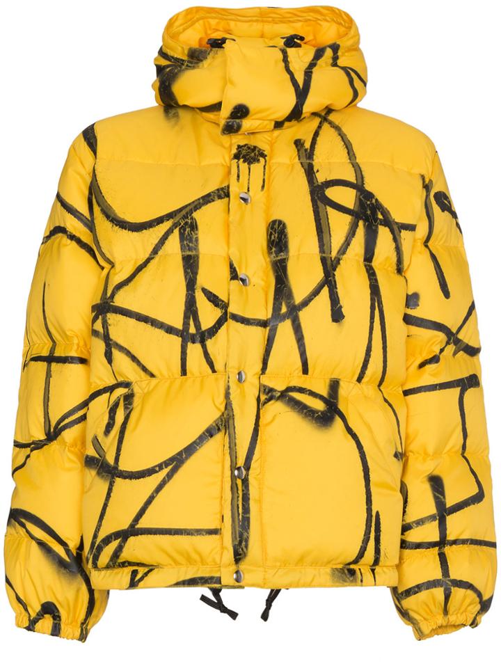 Adaptation Saber Graffiti Puffer Jacket - Yellow & Orange
