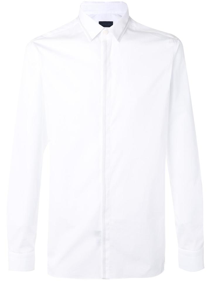 Lanvin - Stitch Trim Shirt - Men - Cotton - 38, White, Cotton