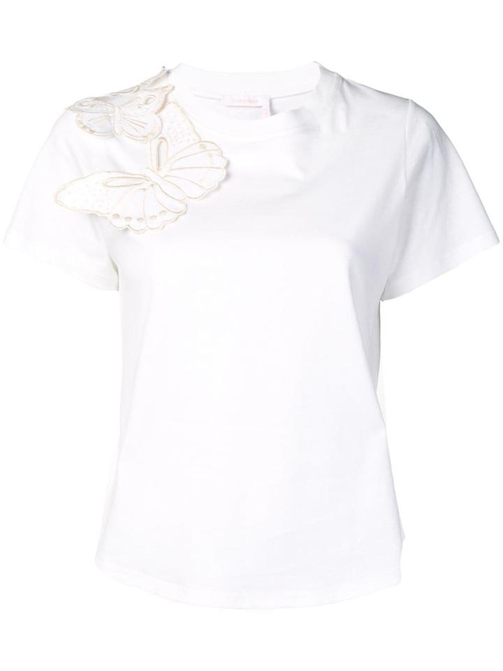 See By Chloé Butterfly Embroidered T-shirt - White