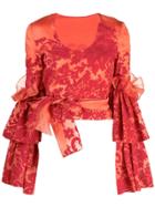 Rosie Assoulin Wrapped Waist Blouse - Red