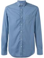 Officine Generale Shirt With Chest Pocket, Men's, Size: Small, Blue, Cotton
