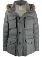 Moncler Padded Button-down Coat - Grey