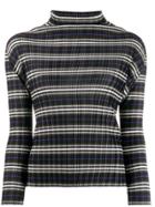 Pleats Please Issey Miyake Micro-pleated Striped Top - Black