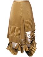 Maison Margiela Slash Effect Pleated Skirt - Brown