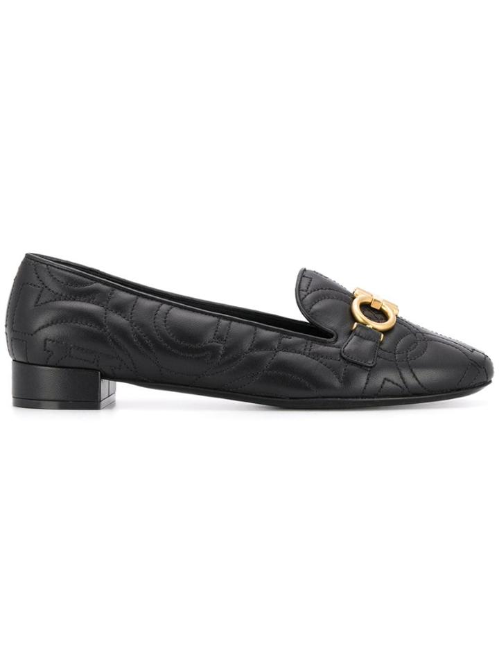Salvatore Ferragamo Quilted Gancini Moccasins - Black