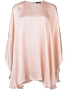 Voz - Chiffon Capelet Blouse - Women - Silk - One Size, Pink/purple, Silk