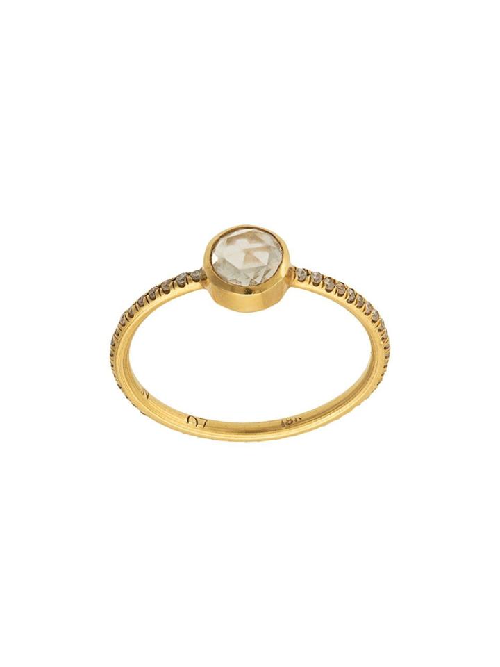 Irene Neuwirth 18kt Yellow Gold Cut Diamond Stacking Ring