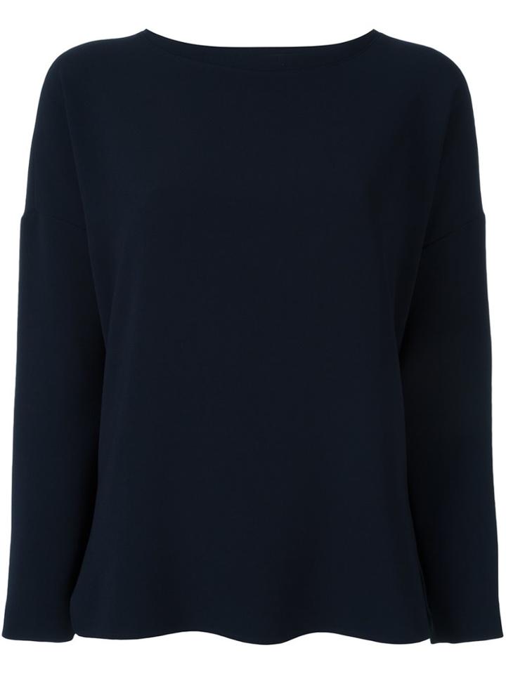 Alberto Biani Lateral Slit Longsleeved Blouse - Blue