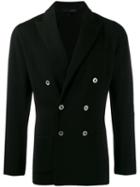 Lardini Double Breasted Fitted Jacket - Black