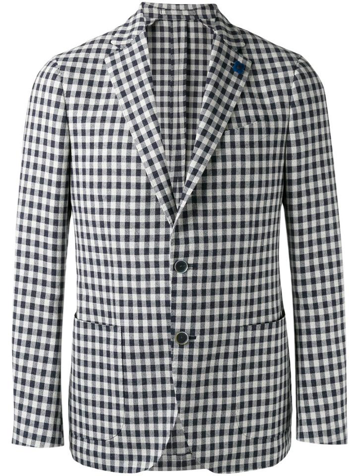 Lardini - Single-breasted Blazer - Men - Cotton/linen/flax/polyester - 52, Blue, Cotton/linen/flax/polyester