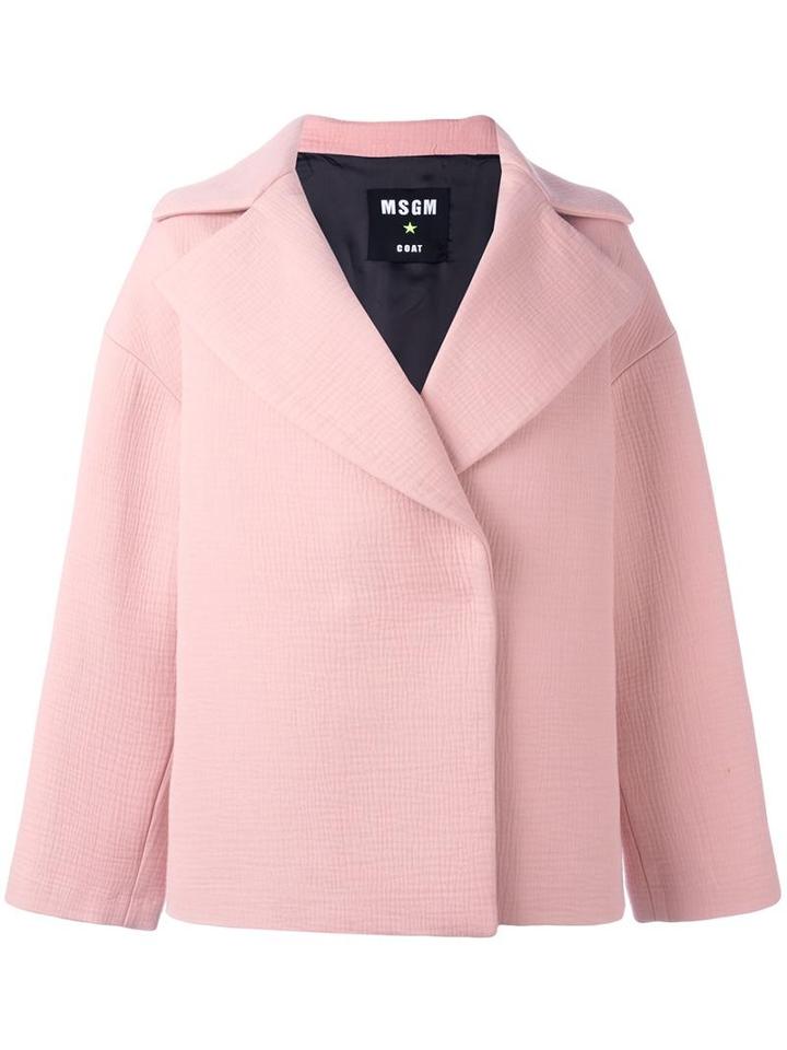 Msgm 'cosy' Coat, Women's, Size: 40, Pink/purple, Cotton/viscose