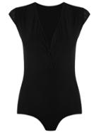 Giuliana Romanno V-neck Bodysuit, Women's, Size: G, Black, Elastodiene/polyamide