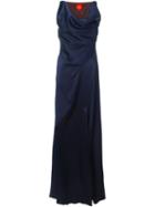 Vivienne Westwood Red Label Draped Evening Dress, Women's, Size: 40, Blue, Polyester/acetate/viscose