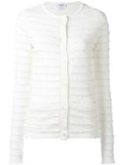 Thom Browne Fringe-knit Cardigan, Women's, Size: 42, White, Cotton