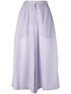 Marios - Super Wide Cropped Trousers - Women - Cupro - M, Pink/purple, Cupro