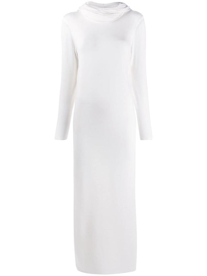 Missoni Knitted Long Hooded Dress - White