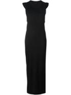 Andrea Ya'aqov Flared Cuff Banded Maxi Dress, Women's, Size: Small, Black, Cotton/modal/cupro