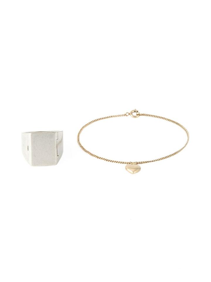 Maison Margiela Hidden Section Signet Ring And Bracelet Set
