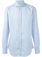 Brunello Cucinelli Classic Long Sleeve Shirt, Men's, Size: S, Blue, Cotton