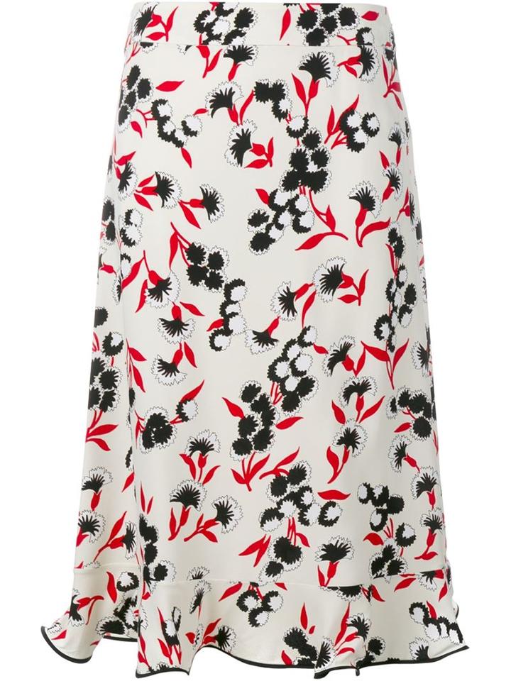 Marni Floral Print A-line Skirt, Women's, Size: 40, Nude/neutrals, Viscose