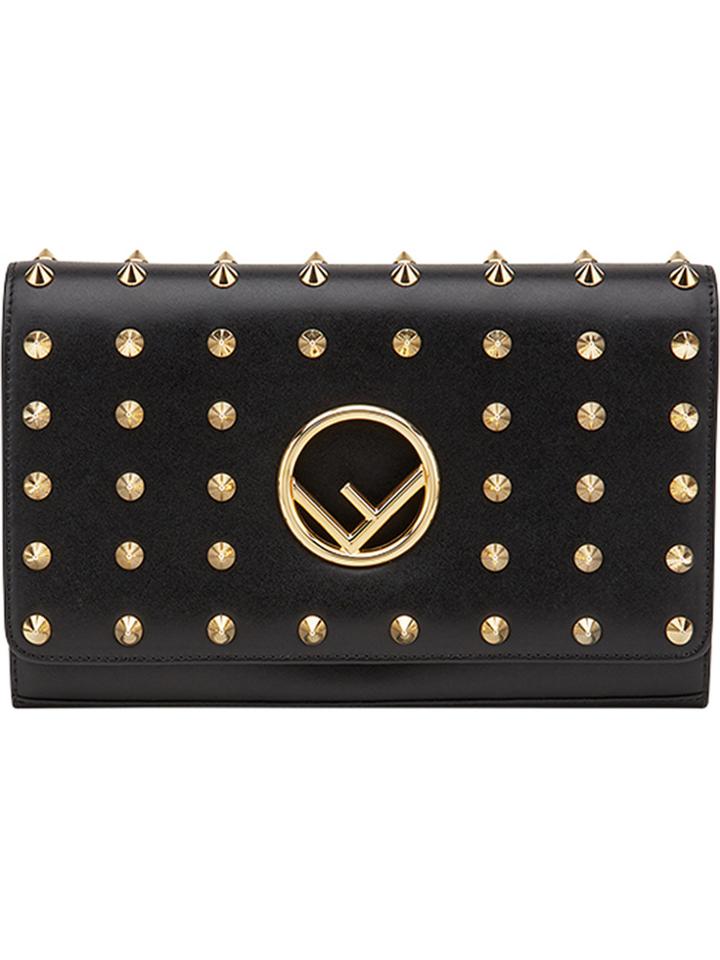 Fendi Stud Detail Wallet Bag - Black