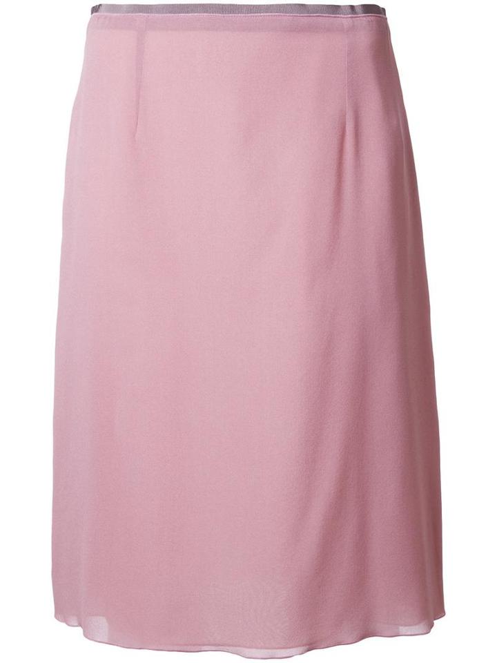 Agnona Classic Pencil Skirt, Women's, Size: 40, Pink/purple, Silk/spandex/elastane