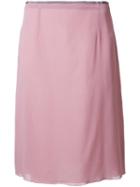 Agnona Classic Pencil Skirt, Women's, Size: 40, Pink/purple, Silk/spandex/elastane