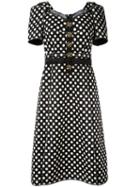 Dolce & Gabbana Polka Dot Dress, Women's, Size: 42, Black, Cotton/silk/spandex/elastane/spandex/elastane