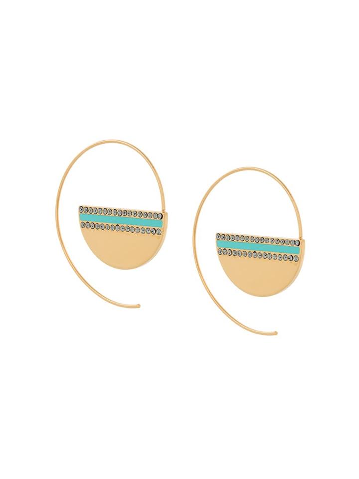 Ca & Lou Crystal Embellished Earrings - Metallic