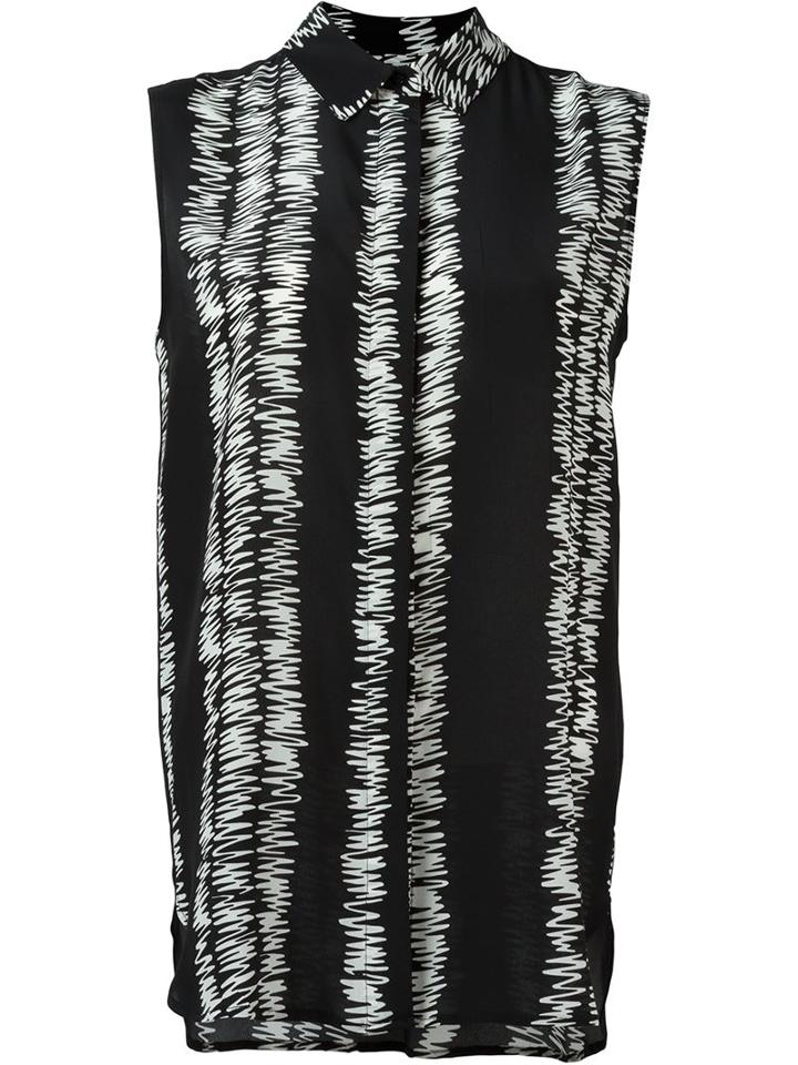 Eggs Sleeveless Zig-zag Print Shirt
