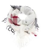 Burberry 'house' Check Scarf, Women's, White, Wool