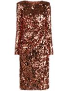 Dolce & Gabbana Fitted Sequin-embellished Dress - Red