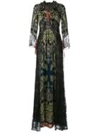 Etro Lace Panel Maxi Dress, Women's, Size: 44, Green, Silk/polyamide/viscose