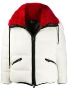 Moncler Grenoble Faux Fur Trim Padded Jacket - White