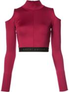 Daniel Patrick Cold-shoulder Cropped Top, Women's, Size: Small, Red, Polyester/spandex/elastane