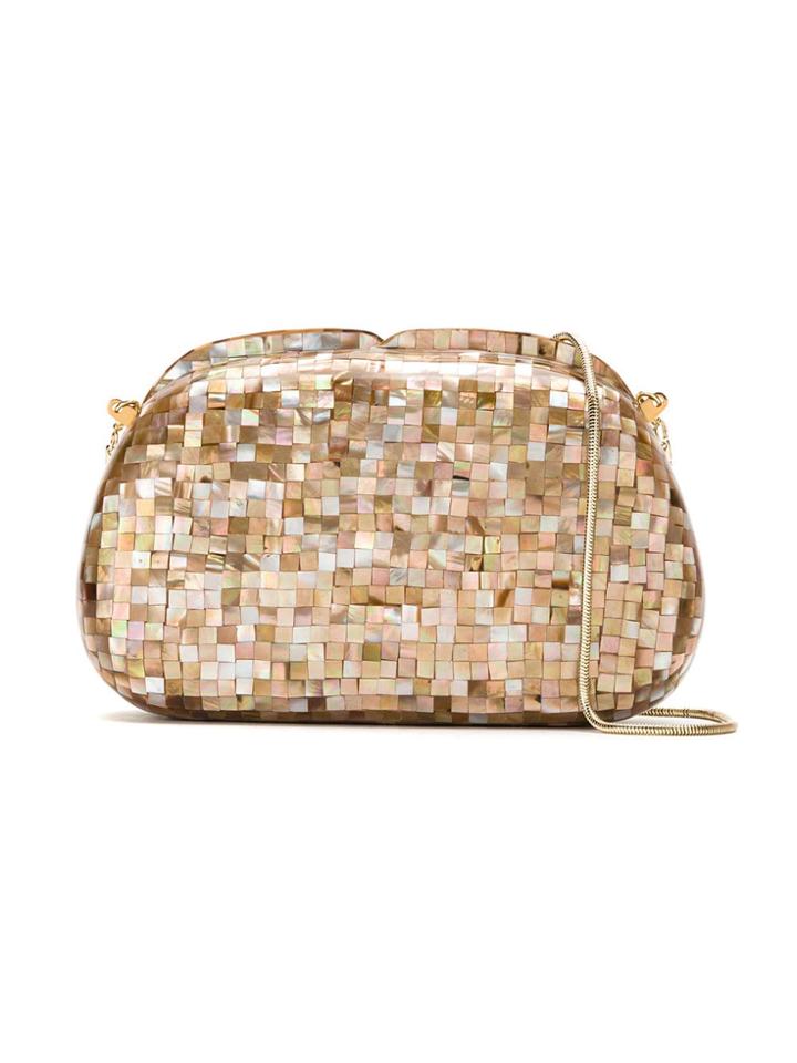 Isla Mother Of Pearl Clutch - Brown