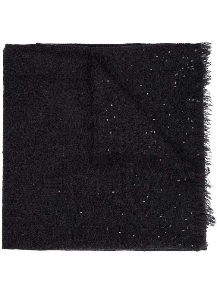 Faliero Sarti 'maxel' Scarf, Women's, Black, Silk/polyester/cashmere/virgin Wool