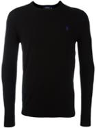 Polo Ralph Lauren Crew Neck Jumper, Men's, Size: Large, Black, Polyester/wool