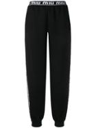 Miu Miu Sequin Stripe Track Trousers - Black