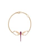 Anapsara Ruby Embellished Dragonfly Bracelet - Metallic