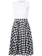 Peter Taylor Plaid Flared Midi Dress - White