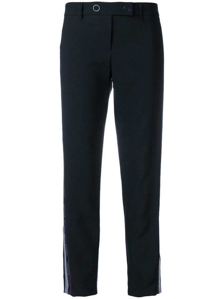 Versace Jeans Logo Stripe Trousers - Black