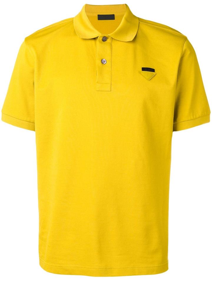 Prada Triangle Patch Polo Shirt - Yellow