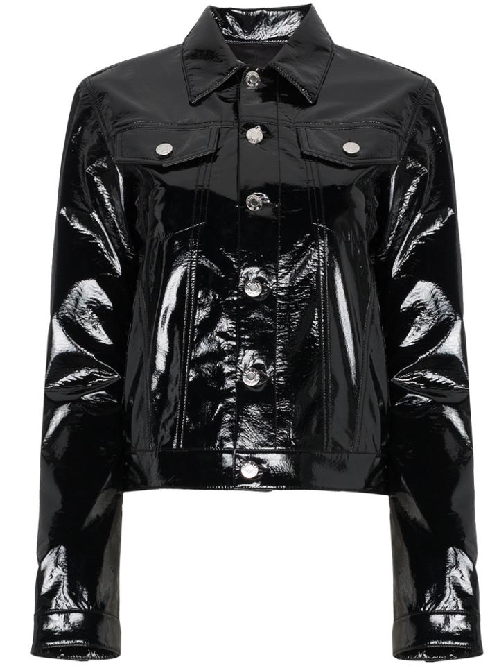 Helmut Lang Vinyl Button-front Jacket - Black