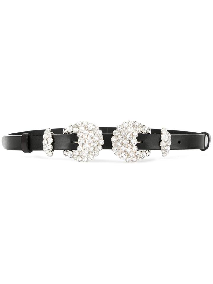 Alberta Ferretti Embellished Buckle Belt - Black