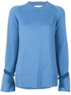 Antonia Zander Ruffle Trim Sweater - Blue